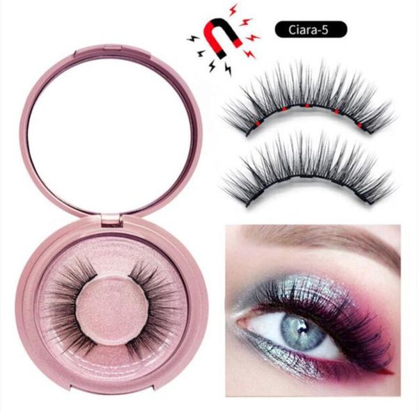 

magnetic liquid eyeliner and eyelashes with makeup mirror tweezer 1 pairs 3d false eyelashes kits 5 magnets lashes no glue needed reusable