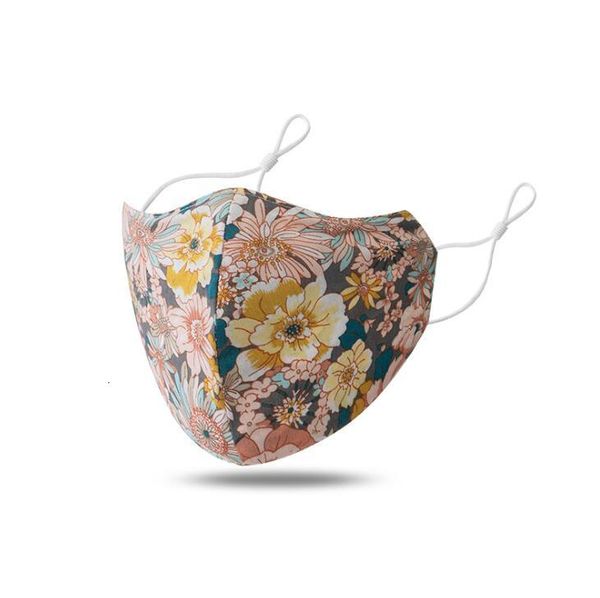 

reusable face epack anti-dust flower fashion mouth protective silk breathable earloop washable ice cotton kids mas pwq08