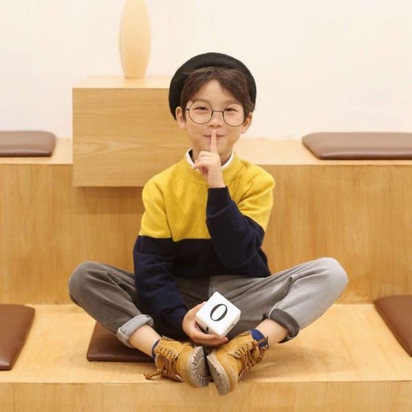 

children new sijiqing japane children's winter boutique cashmere sweater, Blue