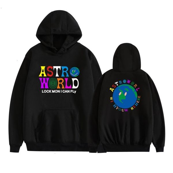 

travis scotts astroworld loose men's and women's street hoodies, Black