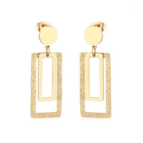 

luxukisskids jewellery scrub square drop dangle brincos korean style earrings set for women earings fashion jewelry pendientes1, Silver