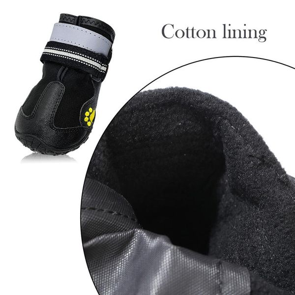 

4pcs/set pet dog shoes reflective waterproof dog boots warm snow rain pets booties anti-slip socks footwear for medium l qylmsd