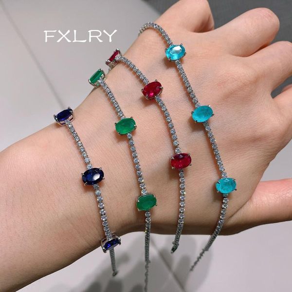 

link, chain fxlry fashion blue/green zircon square bracelet set for women bride wedding jewelry, Black