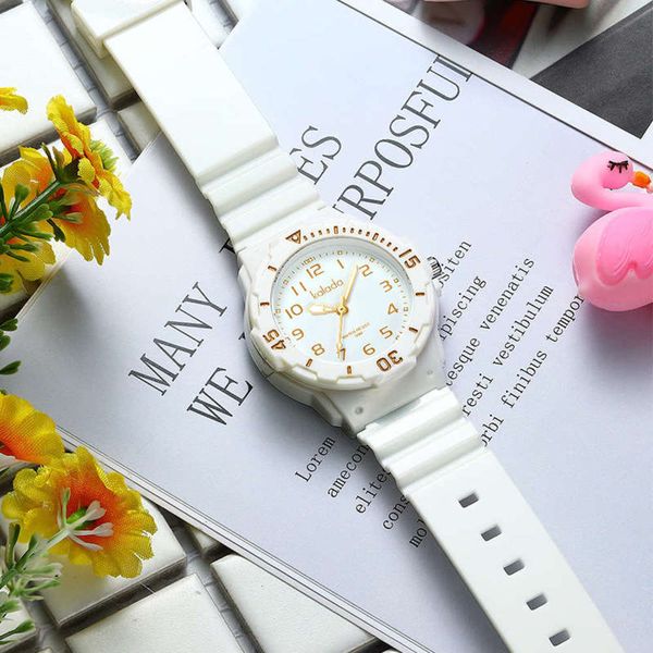 

drop watch student middle type feminine pointer temperament proof waterproof junior high school simple girl child ldsn, Slivery;brown