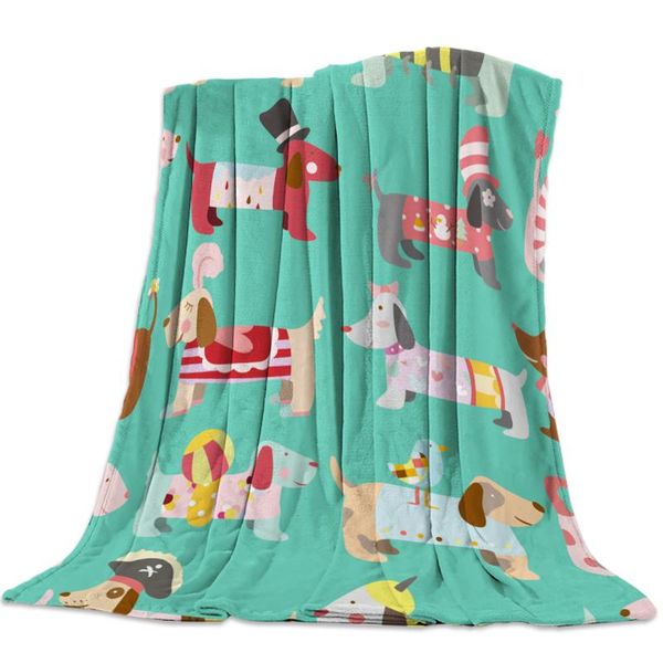 

dog cartoon pet lover kawaii flannel blanket portable soft throw blanket warm microfiber blankets for beds