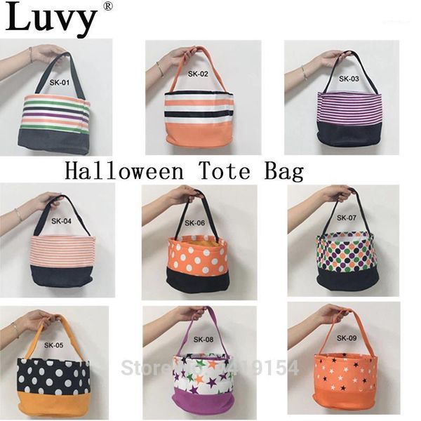 

christmas decorations luvy halloween bucket tote bag personalized sack drawstring trick or treat pumpkin baskets kids gift candy cane sack1