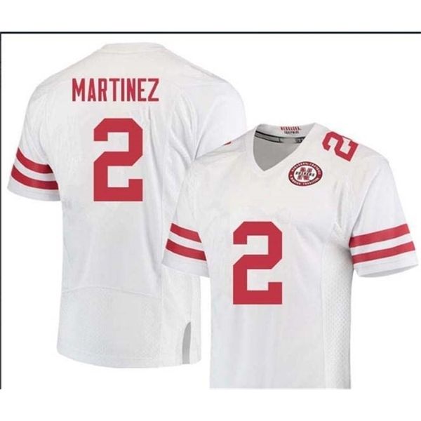 

men youth women nebraska cornhuskers #2 adrian martinez real full embroidery jersey or custom any name or number college jersey, Black