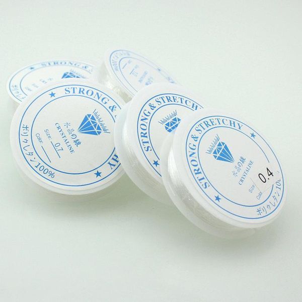 

1 roll упругостия линия 10 метров crystal beach bubly шнур струна проволока проволока 0,4-1 мм для ожерелья браслет аксессуары diy bbybvn