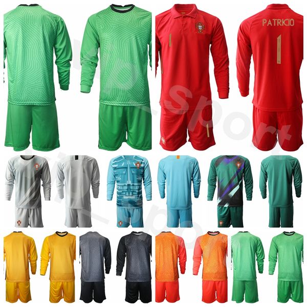 

men national team goalie soccer 12 anthony lopes goalkeeper gk long sleeve jersey set 1 rui patricio black orange football shirt kits p-t-y