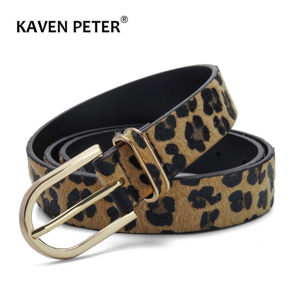 

fashion belt for women horsehair female belt with leopard pattern gold metal buckle pu waist belt cummerbund ceinture femme, Black;brown