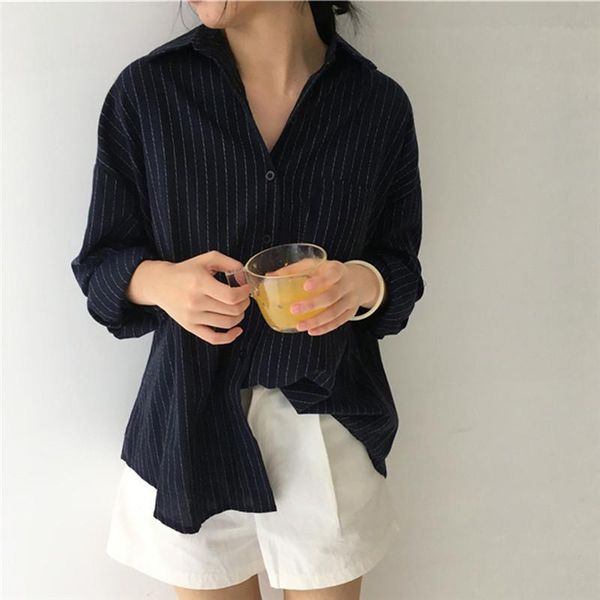 

2020 gaoke весна осень женские рубашки женщины полосатые рубашки офис леди стиль женщины мода длинные рукава, White