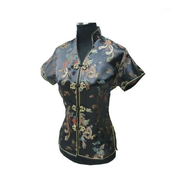 

dragon&phoenix vintage summer black chinese tradition style women's blouse shirt size s  l xl xxl xxxl 0211061, White