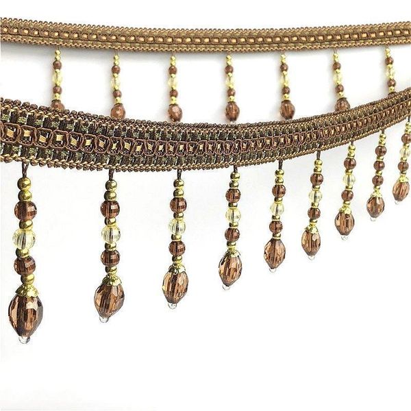 

12yards lot crystal beads lace tassel ribbon tassels trimming ball fringes for diy sewing fabric clothes curtains accessories h qylhcd