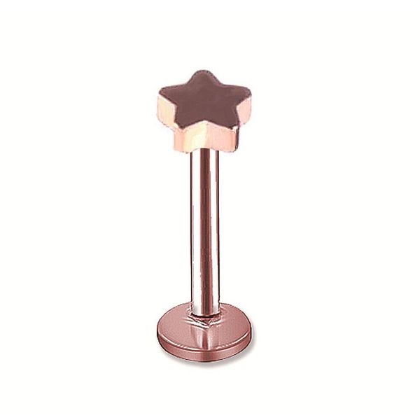 

wholesale star labret lip chin ring nose ear bar stud stainless steel piercing fashion body jewel sqcgcp queen66, Black