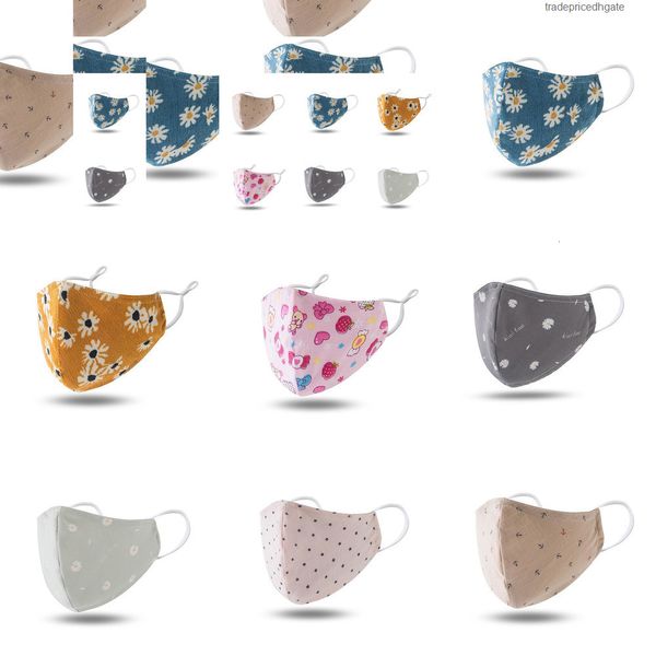 

washable 100% cotton cartoon mouth kids face reusable mask with filter dus yc4j phfx