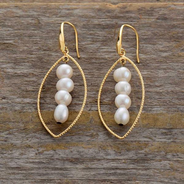

pearl earrings gold oval charm freshwater pearl bohemia women earrings designer elegant earrings classic wedding jewelry wmthit, Golden