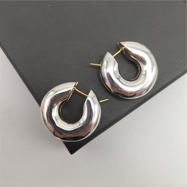 

christmas presentquality women earrings both gold silver colors smooth hoops earrings for girls women for wedding party nice gift for friend, Golden;silver