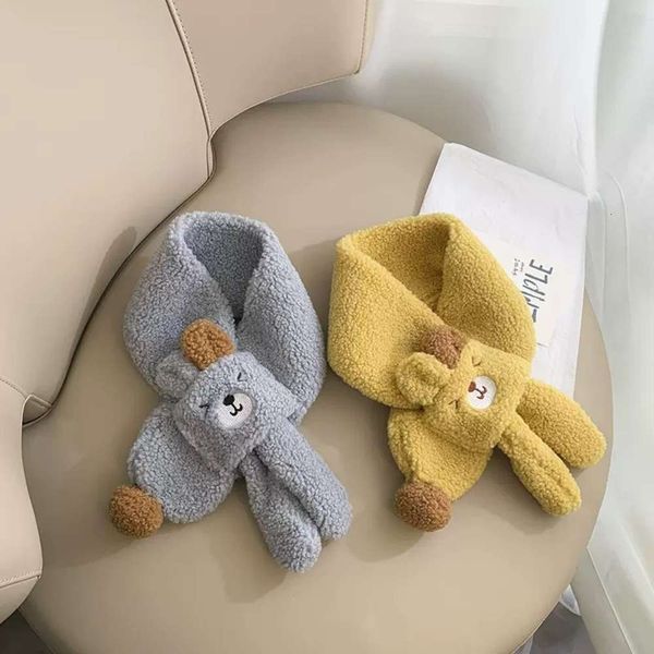 

version children's bib korean cartoon bunny cute baby warm neck cover autumn and winter imitation lamb scarf rp7yrp7yc9il, Red;brown
