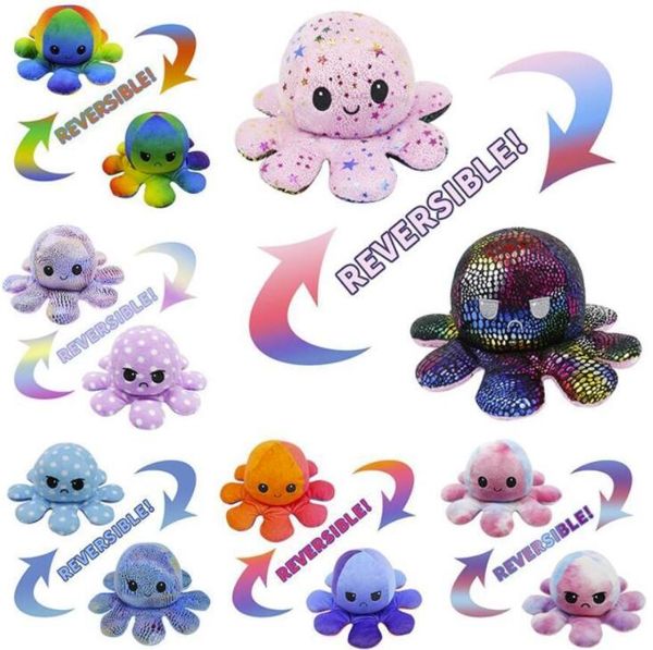

dhl ship creative reversible flip ocs doll cute mood double-sided stuffed animals pillow for children gift baby toys