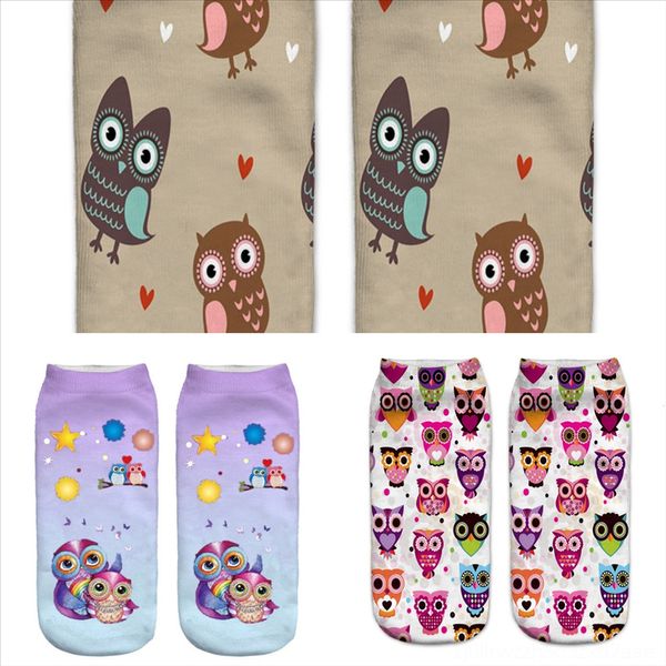 

cbcmu men women spring couples ankle sock animal prints vintage japanese style striped sock summer cute sock owl trendy breathable, Black