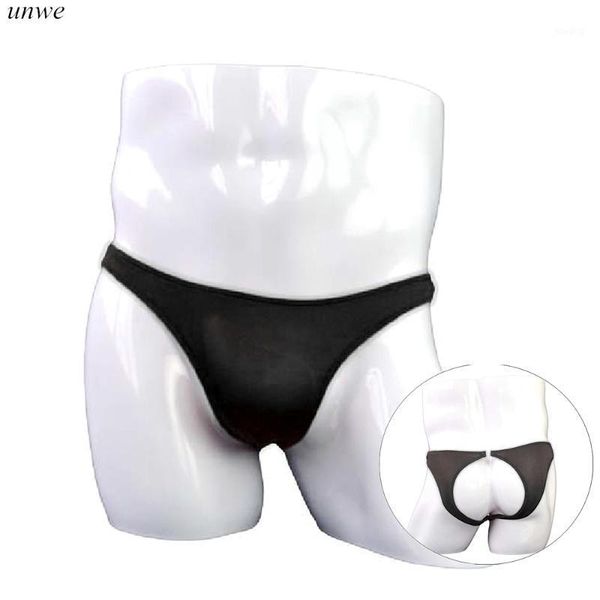 

backless underwear men transparent button gay briefs man erotic underpants panties stage wear1, Black;white