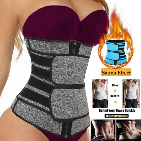 

us stock waist trainer women slimming sheath tummy reducing shapewear belly shapers sweat body shaper sauna corset trimmer belts, White;black