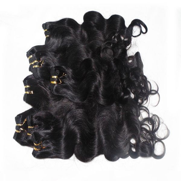 

fashion queen bulk hair 3pcs lot 50g piece body wave indian human hair weaving with fast delivery, Black