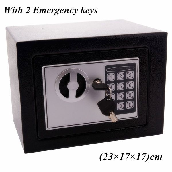 

17e digital password electronic safe box keypad lock office l home use gun steel black for security jewelry watch case box