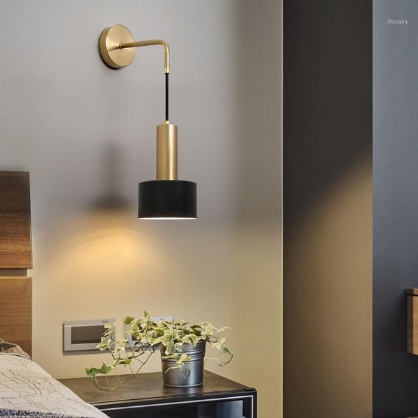 

postmodern metal wall lamps luxury bedroom bedside light nordic minimalist wall light living room led lights decoration for1