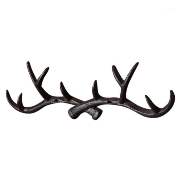 

laundry bags cast iron antler wall hook hanger home decoration elk coat hat scarf rack black1