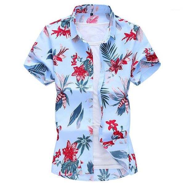 

chinese style exquisite flower 3d print fashion short sleeve shirt summer quality cotton soft comfortable luxury men shirt -7xl1, White;black