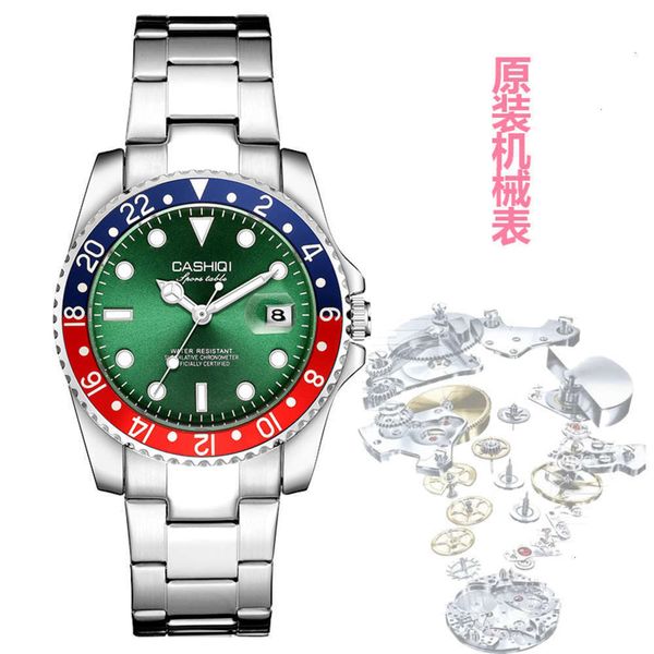 

green kasch mechanical power watch men's water ghost men's watch7nhb, Slivery;brown