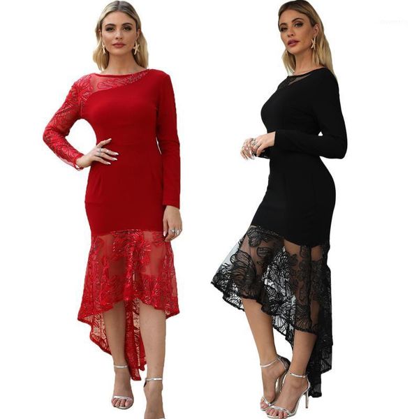 

casual dresses km8059 europe and the united states women's sequined amazon independent stand tight dress1, Black;gray