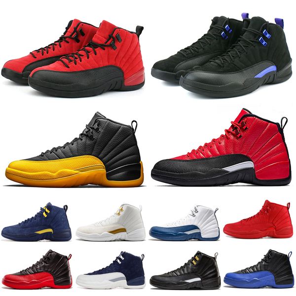 

reverse flu game 12 12s basketball shoes dark concord playoff game royal university mens trainers sports sneakers