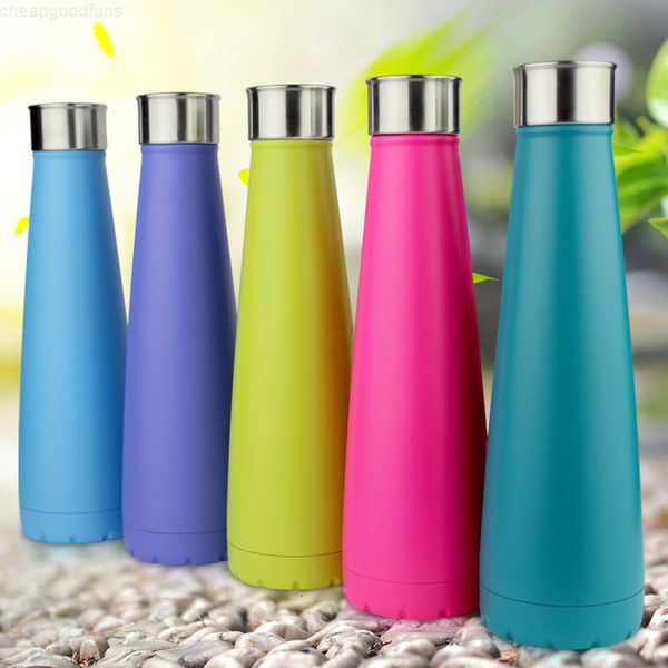 

insulated double wall vacuum 450ml water bottle outdoor sports bicycle travel cup 7 colors