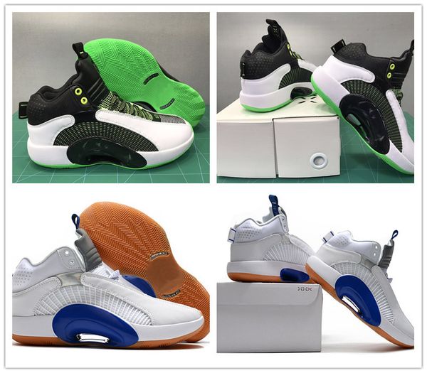 

j35 xxxv sisterhood white black hyper royal gum medium brown men basketball shoes sport sneaker fragment x 35 jumpman green sport trainer, White;red