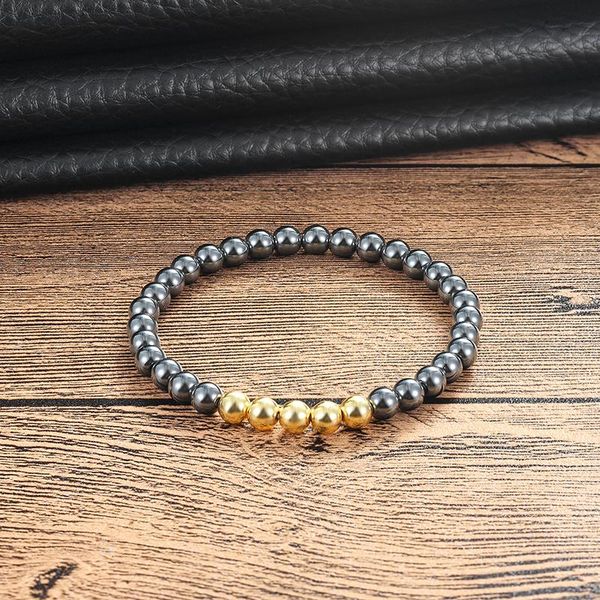 

livvy brand модный черный жемчужный браслет гематитовый камень из натурального человека 6 мм браслет из бисера ювелирные изделия каменный бр