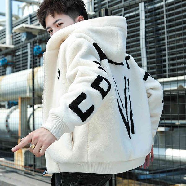 

cashmere coat men's autumn and winter new jacket student cotton padded trend tide brand, Black;brown