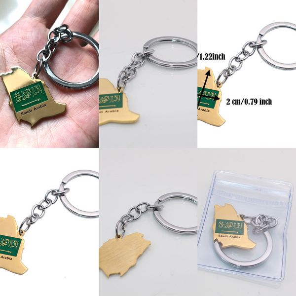 

factorybprcsaudi arbia flag key chains stainless zkd factoryye67map steel ringih3x, Silver