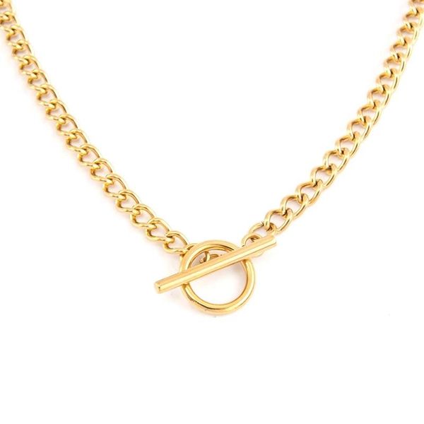 

chains women's stainless steel toggle necklace gold/silver color metal link chain choker collier