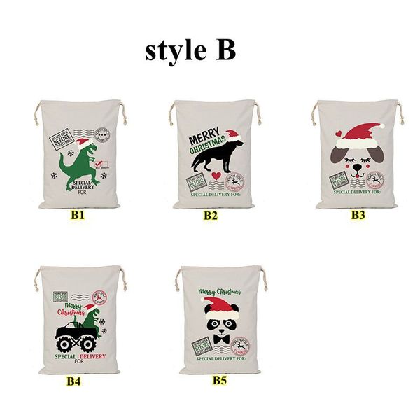 

canvas bags cotton sacks gift monogrammable sack drawstring bag christmas decorations santa claus deer gh867