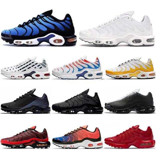 

women men tn running shoes hyper blue triple white deluxe 3d glasses habanero red outdoor breathable mens trainers sports sneakers, White;red