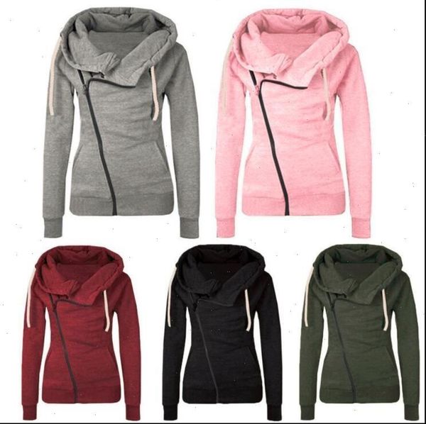 

zogaa autumn winter womens cotton sport hoody hoodie ladys hooded casual pullover zipper sweatshirt jumper women coat jacket, Black
