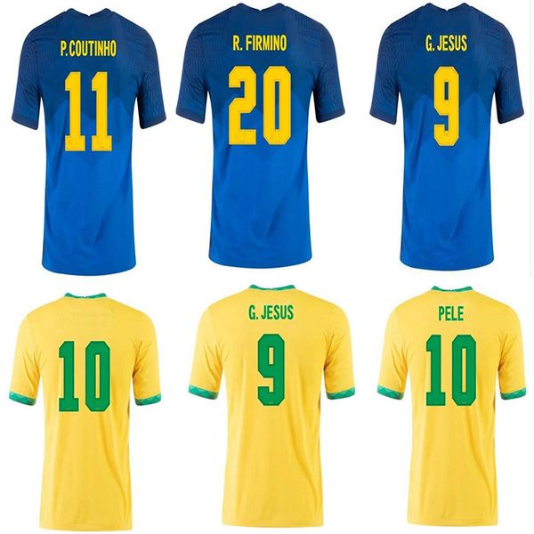 

020 2021 camiseta de futbol paqueta neres coutinho football shirt firmino jesus soccer jersey marcelo pele 20 21 maillot de foot, Black;yellow