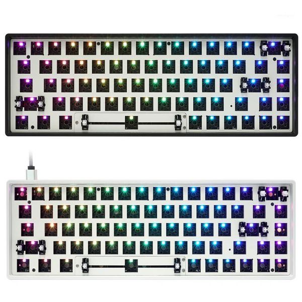 

keyboards gk68x gk68 swappable 65% custom mechanical keyboard support split spacebar rgb switch leds type c has software programmable1