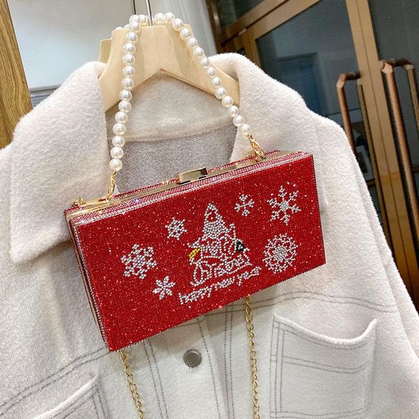 

diamond christmas gift party clutch bag evening bag ladies box design messenger for women flap shoulder handbag purse