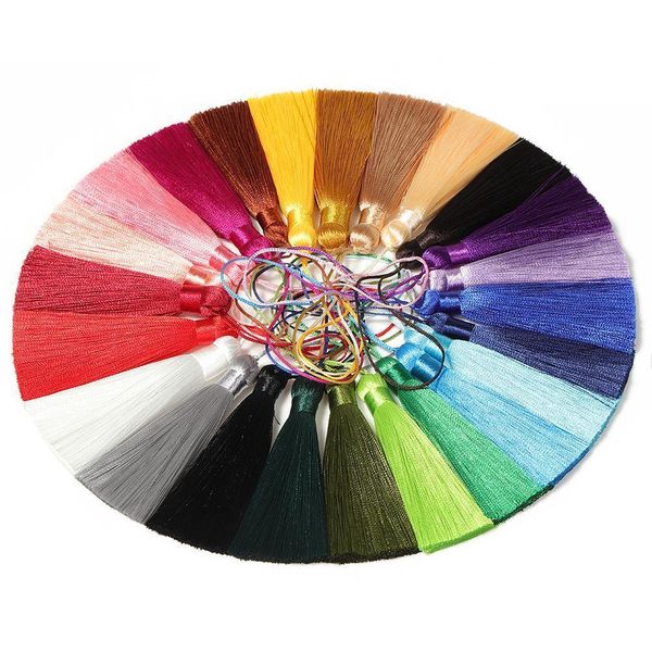 

10pcs tassel brush pendant accessories for diy earrings jewelry making 8cm silk satin tassel handmade crafts findings supplier h qylzvf