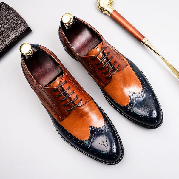 

fashion famous masculine wedding party bullock leather designer wear breathable shoes chaussure homme zapatos hombre mbqa, Black