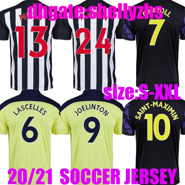 

men+kids kit new 20 21 nufc soccer jerseys shelvey 2020 2021 joelinton football shirt almiron ritchie gayle equipment, Black;yellow