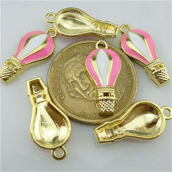 

6 шт. / упаковка diy chunky enamel hot воздушный шар кулонки ювелирные изделия геверидж золото цвет отечки handmade ожерелье девочки детей а, Silver